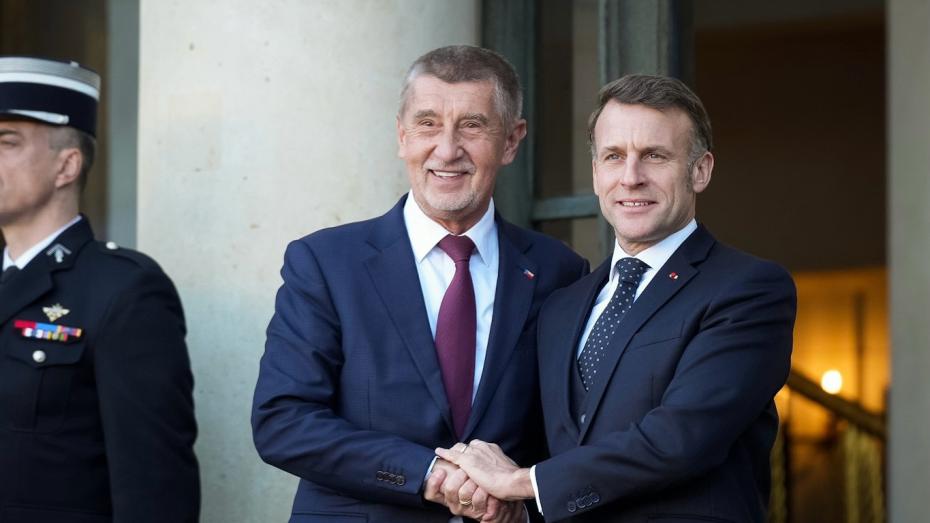 Premiér Andrej Babiš s francouzským prezidentem Emmanuelem Macronem